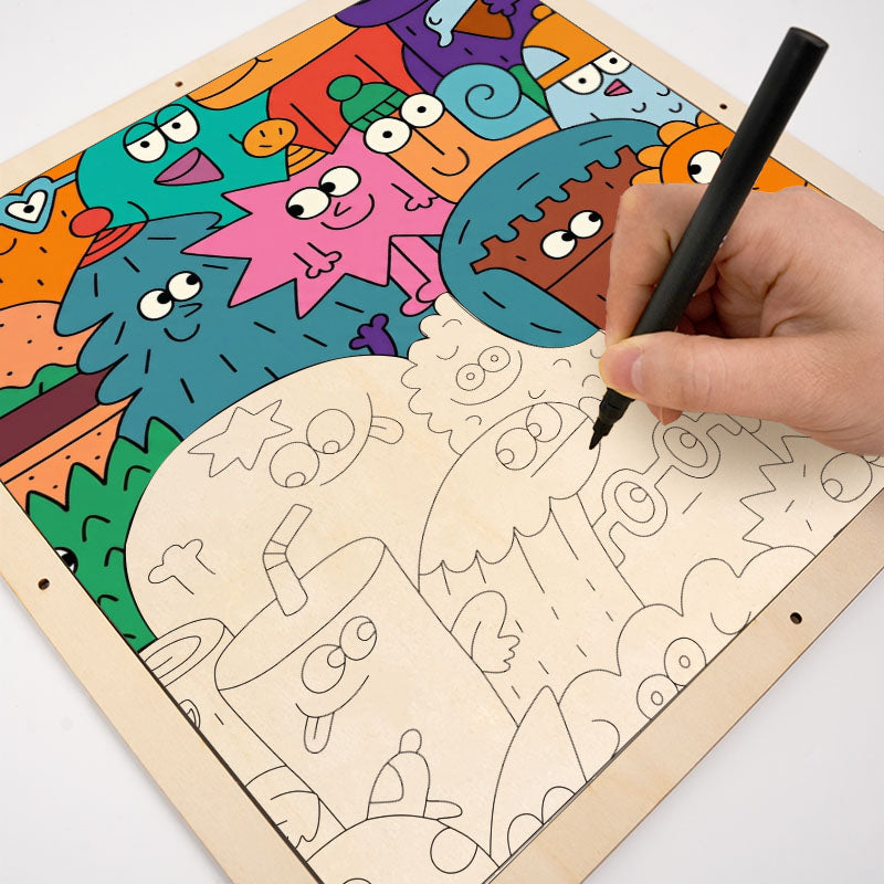 ものの顔 - 木製ぬりえパズル