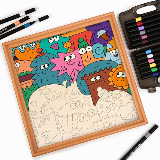 ものの顔 - 木製ぬりえパズル