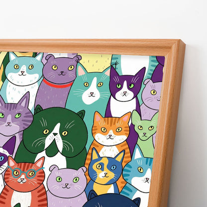 奇妙な猫 - 木製ぬりえパズル