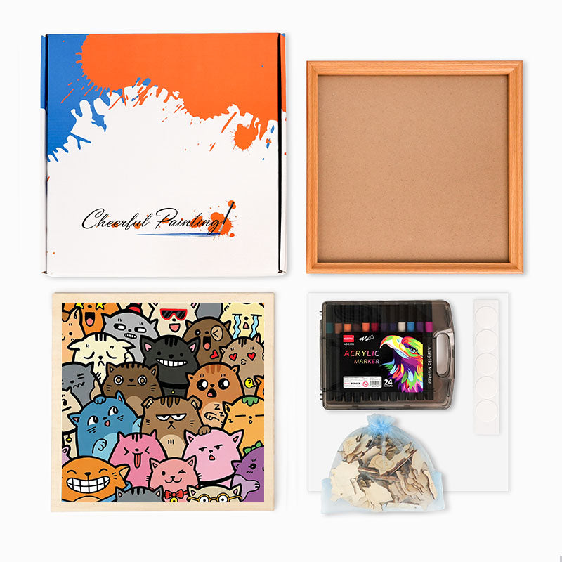 奇妙だけどかわいい - 木製ぬりえパズル