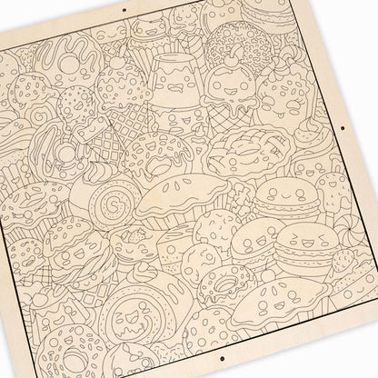 スナックスクワッド - 木製ぬりえパズル