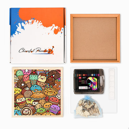 スナックスクワッド - 木製ぬりえパズル