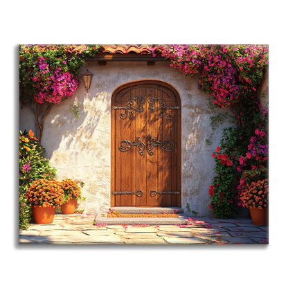 木製のドア - 数字で塗り絵