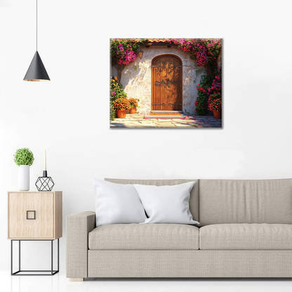 木製のドア - 数字で塗り絵