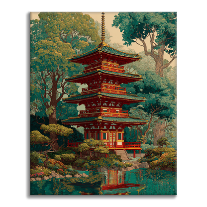 千鳥門の反射 - 数字で塗り絵