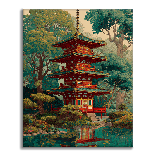 千鳥門の反射 - 数字で塗り絵
