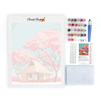 伝統的な日本家屋 - 数字で塗り絵