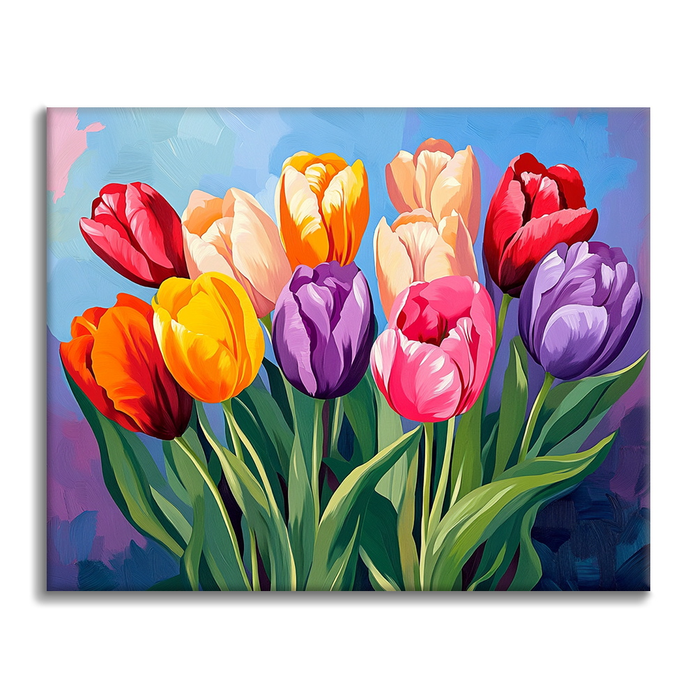 チューリップ - 数字で塗り絵