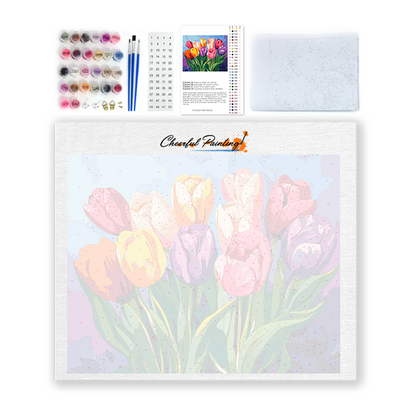 チューリップ - 数字で塗り絵