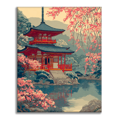 千鳥神社の鳥居 - 数字で塗り絵