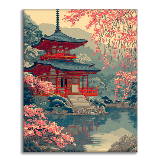 千鳥神社の鳥居 - 数字で塗り絵