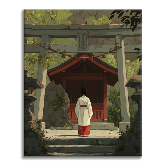 鳥居に向かって - 数字で塗り絵