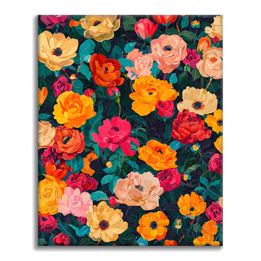 満開の花 - 数字で塗り絵
