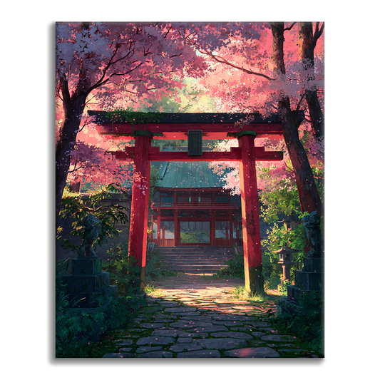 神秘的な鳥居 - 数字で塗り絵