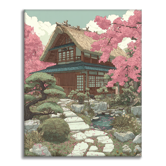 桜の小道 - 数字で塗り絵