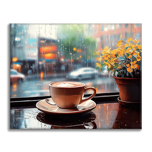 雨のコーヒー - 数字で塗り絵