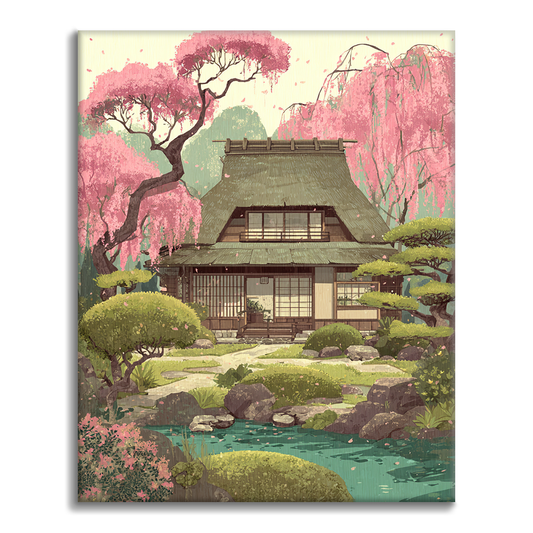 春の春日桜 - 数字で塗り絵