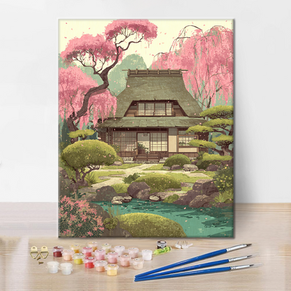 春の春日桜 - 数字で塗り絵