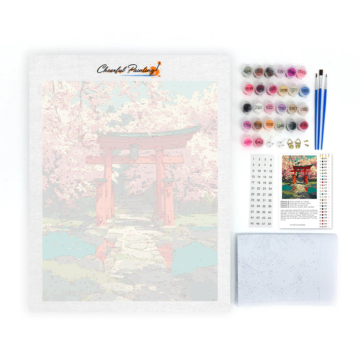 桜の鳥居 - 数字で塗り絵