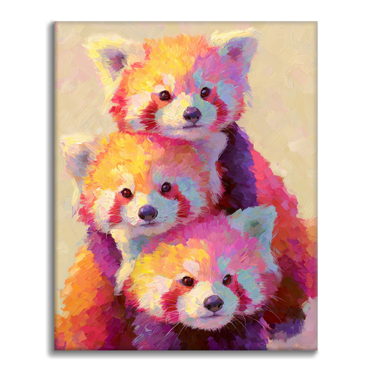 アライグマの積み重ね - 数字で塗り絵