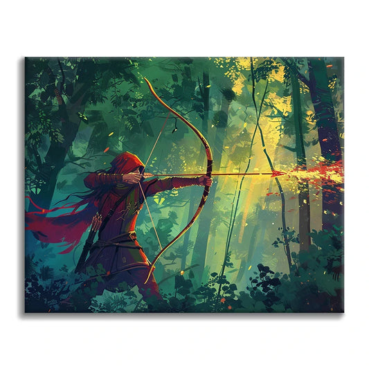 森の射手 - 数字で描く塗り絵