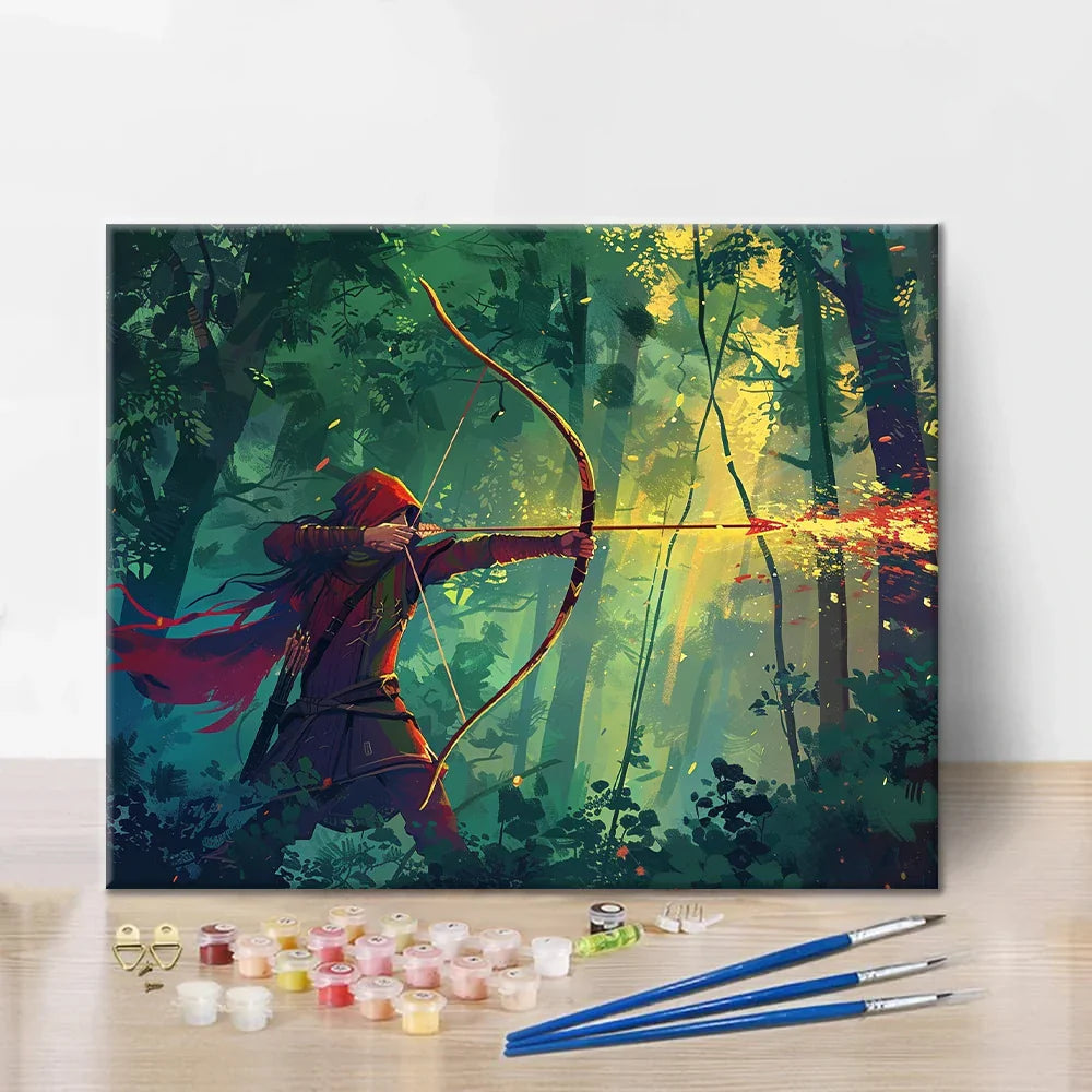 森の射手 - 数字で描く塗り絵