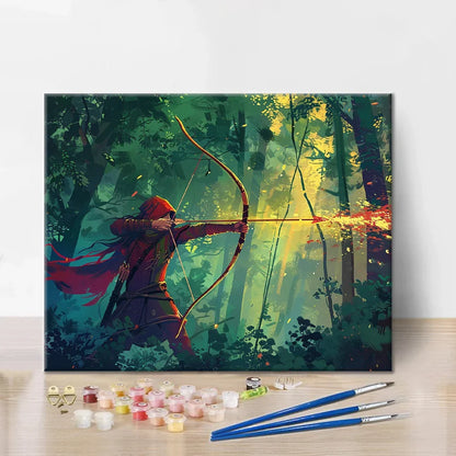 森の射手 - 数字で描く塗り絵