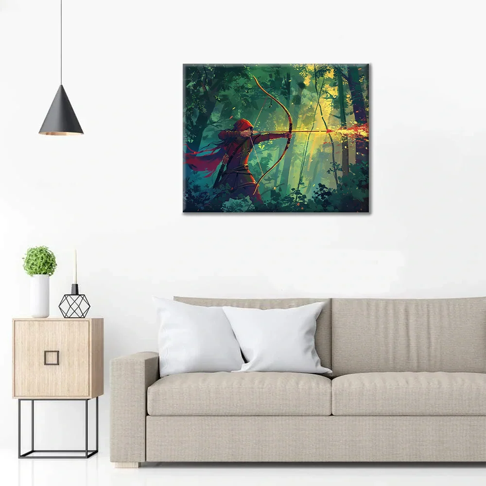 森の射手 - 数字で描く塗り絵