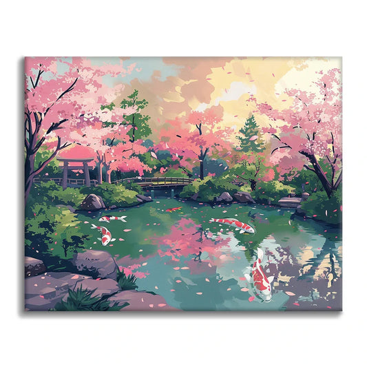 桜の庭 - 数字で塗り絵