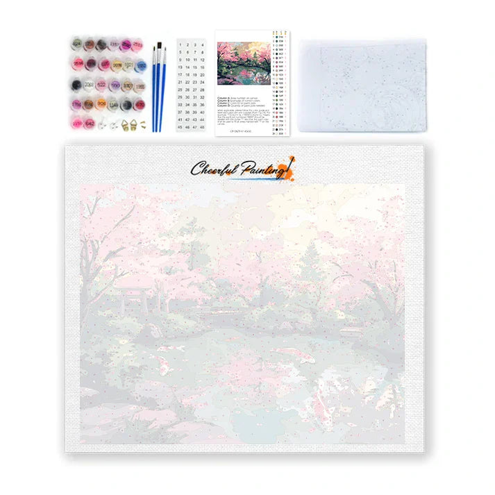 桜の庭 - 数字で塗り絵
