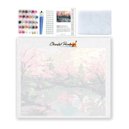 桜の庭 - 数字で塗り絵