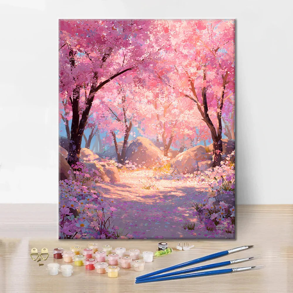 魔法の桜 - 数字で塗り絵
