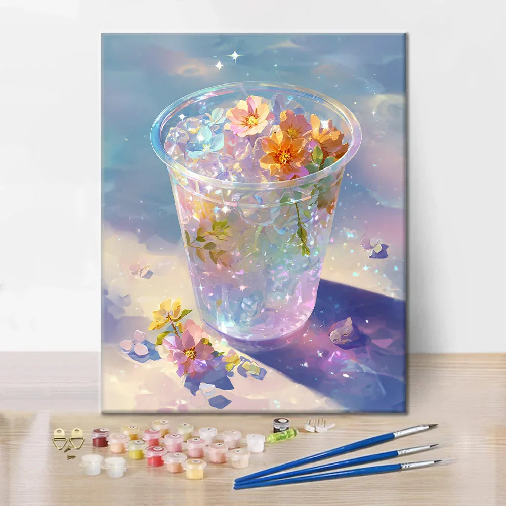花の氷 - 数字で塗り絵
