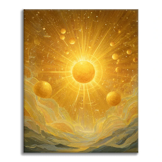 黄金の太陽 - 数字で塗り絵