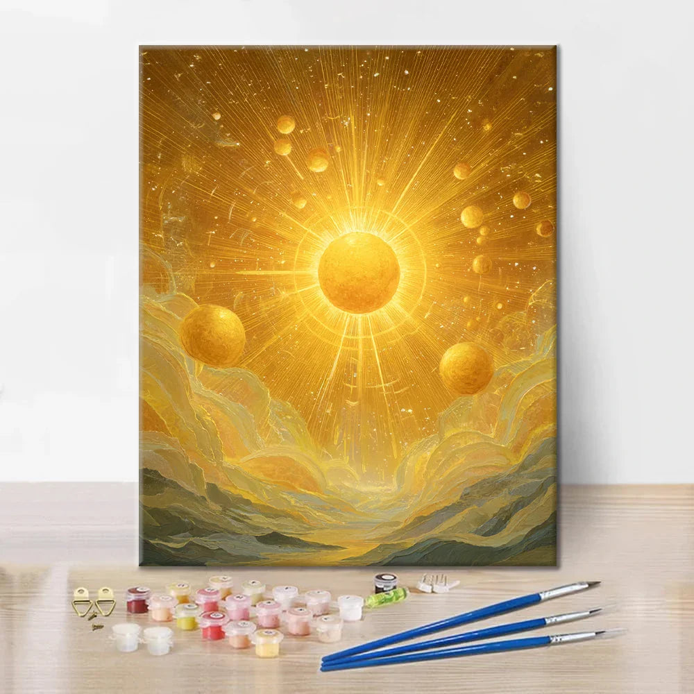 黄金の太陽 - 数字で塗り絵