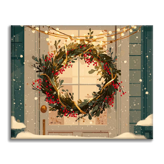 クリスマスリース - 数字で塗り絵