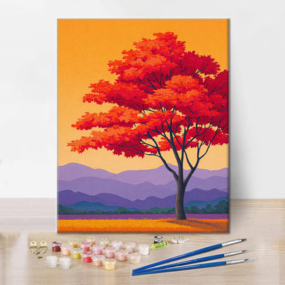 秋の炎 - 数字で塗り絵