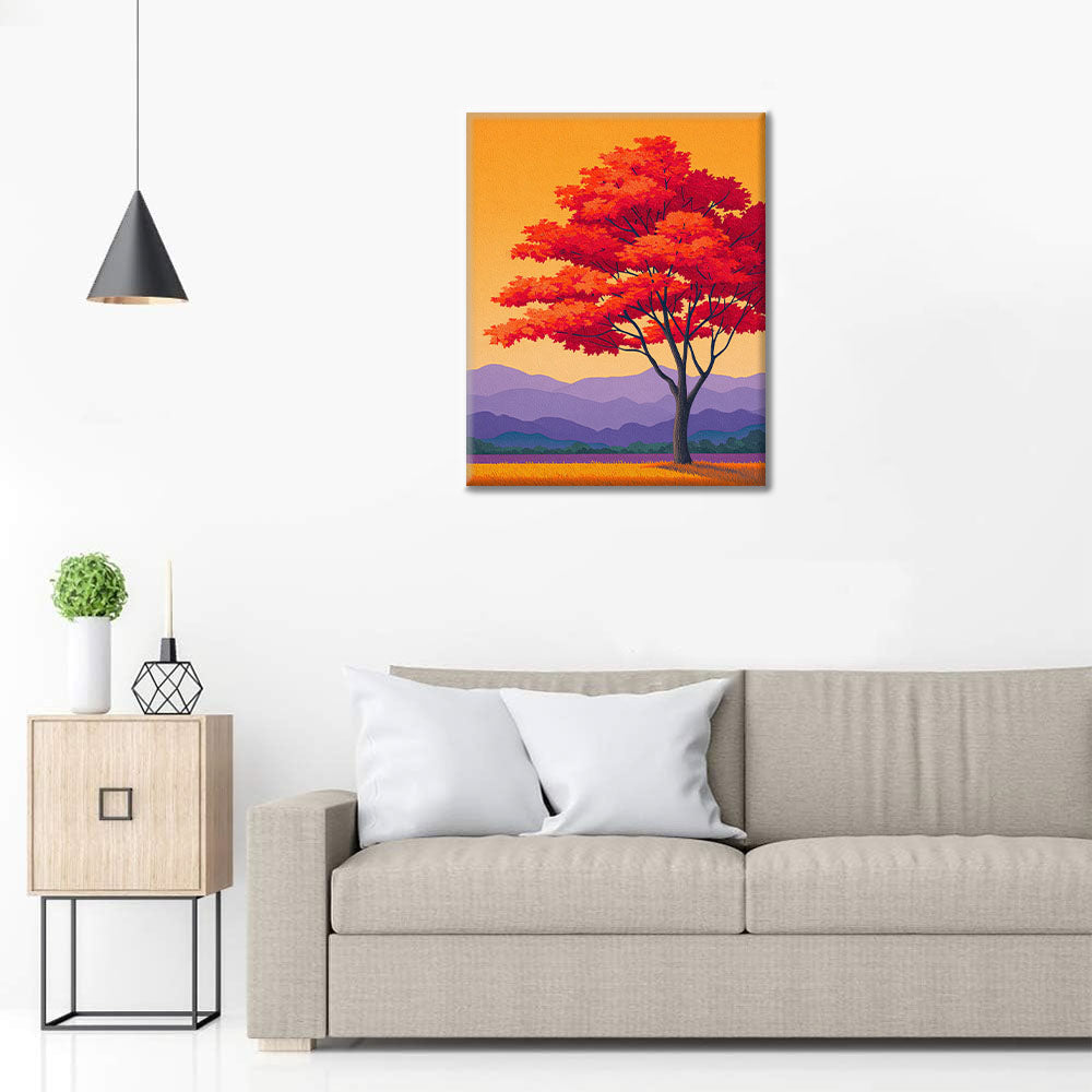 秋の炎 - 数字で塗り絵