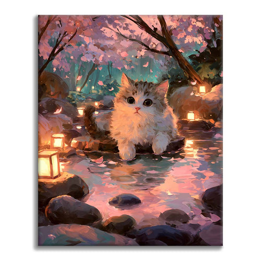 温泉猫 - 数字で塗り絵