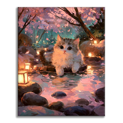 温泉猫 - 数字で塗り絵