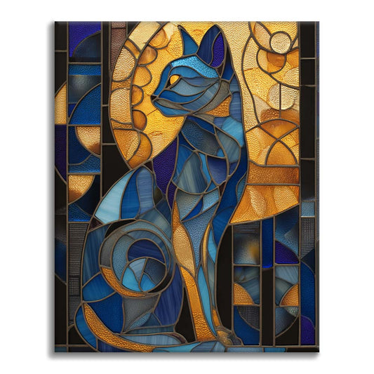 モザイクエジプト猫 - 数字で塗り絵