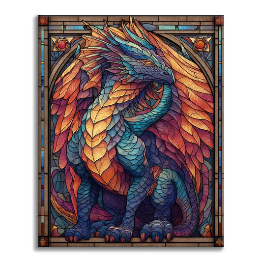 モザイクフロストドラゴン - 数字で塗り絵