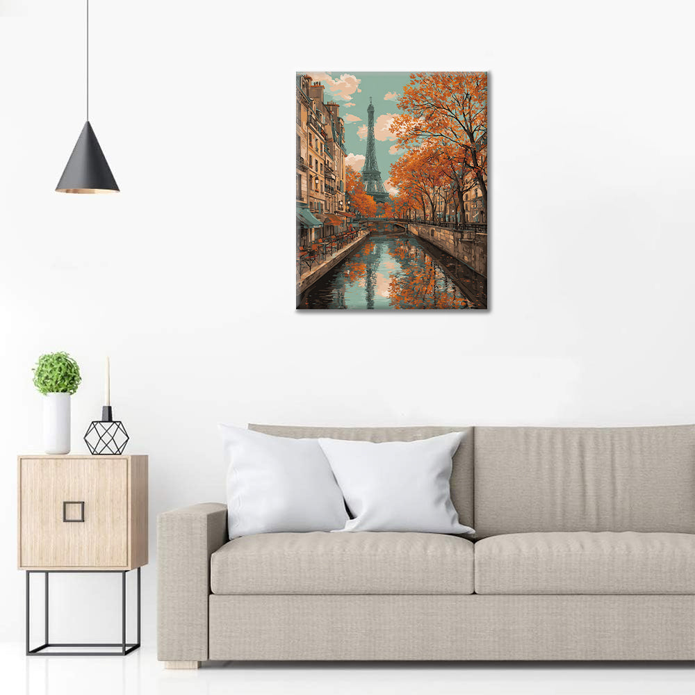 秋のエッフェル塔 – 数字で塗り絵