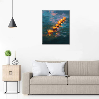 浮かぶキャンドル – 数字で塗り絵