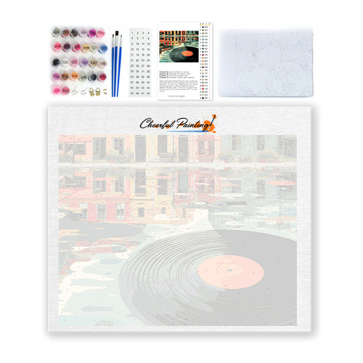 浮かぶレコード – 数字で塗り絵