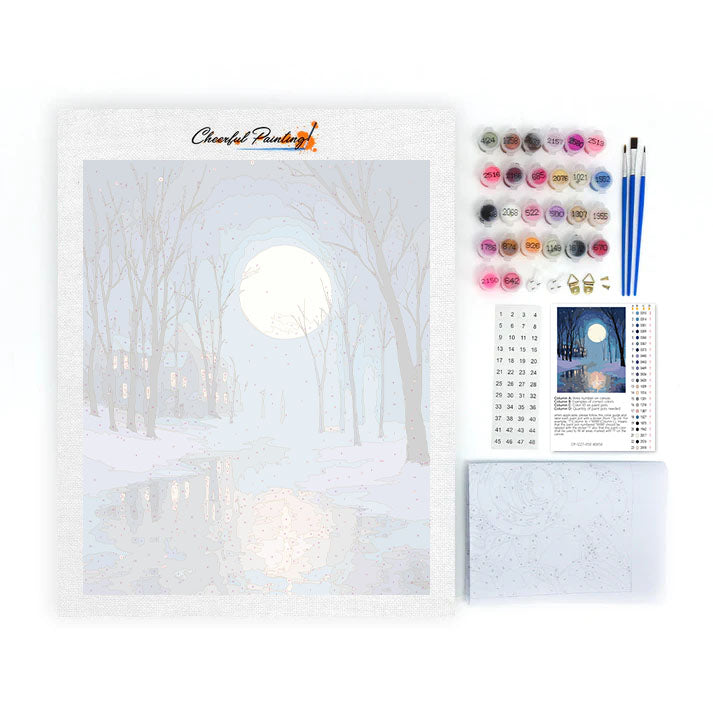 月明かりの雪 – 数字で塗り絵