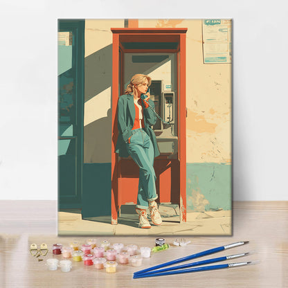 電話ボックス – 数字で塗り絵