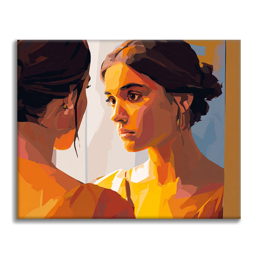 反射した顔 – 数字で塗り絵