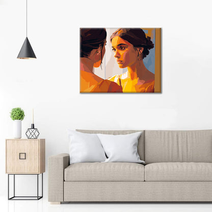 反射した顔 – 数字で塗り絵