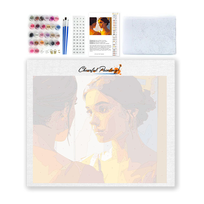 反射した顔 – 数字で塗り絵